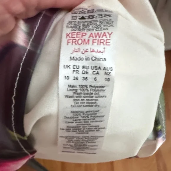 Karen Millen Floral Watercolor Maxi Dress in Fuchsia and Green Like New Size 6 - Picture 7 of 8